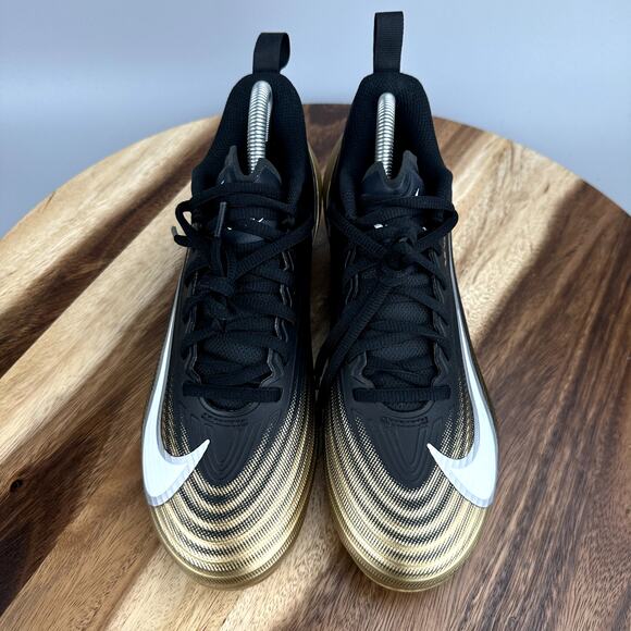 Nike Vapor Speed 3 Men's Size 8 Black Gold Football Cleats FB3303-003 NEW - Picture 2 of 7